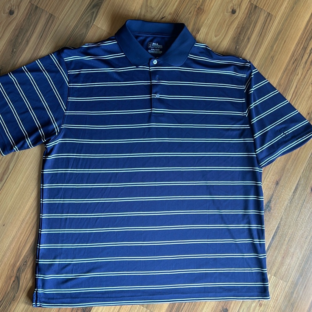 Men’s XXL navy striped polo